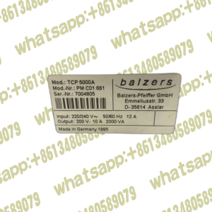 PFEIFFER / BALZERS TCP 5000 Electronic drive unit for TPH 2200 5.